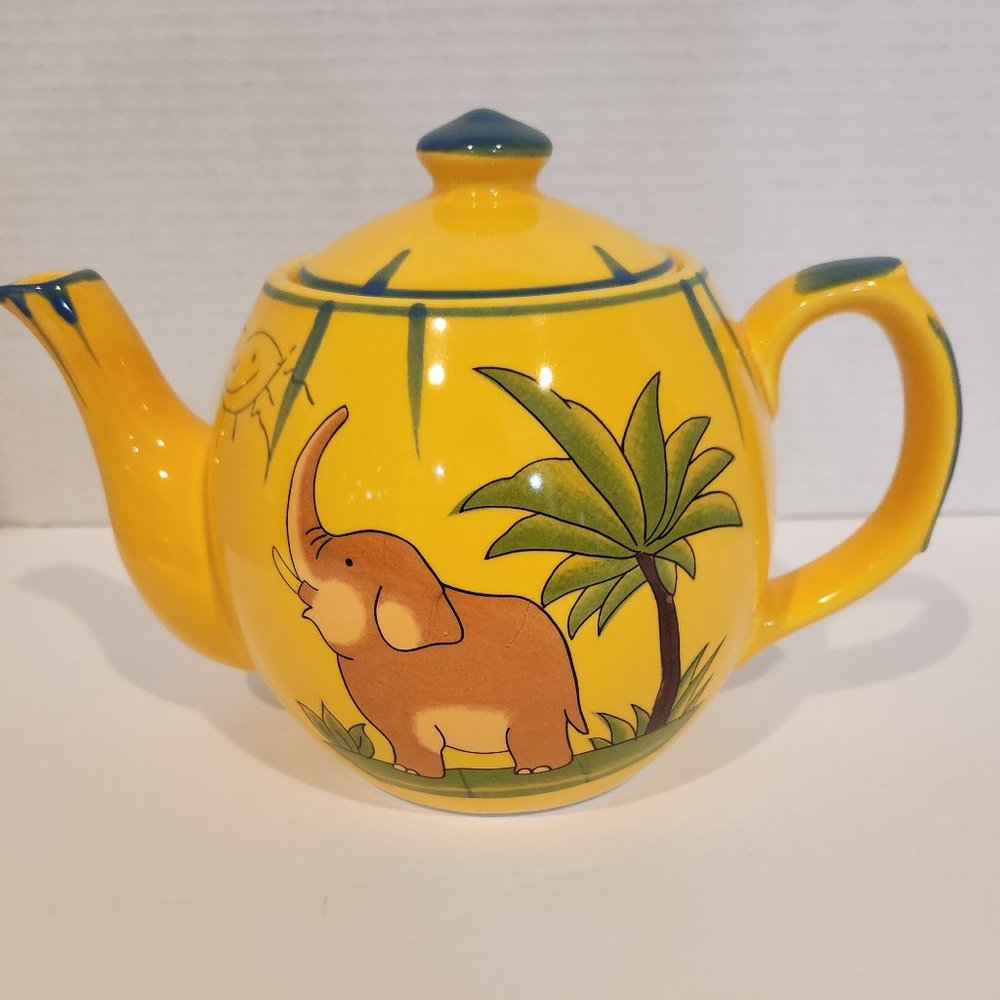 Elephant and Tiger Pottery Barn Safari Tea Pot